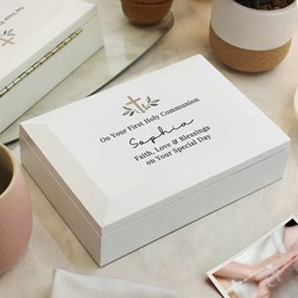 Personalised First Holy Communion Keepsake Jewellery Box First Holy Communion Gifts Christening Gifts Baptism Gifts Confirmation Gifts Wooden Jewellery Box
