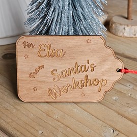 Personalised 'From Santa's Workshop' Wooden Gift Tag Personalised Christmas Gift Wrapping Wooden Handmade Gift Tag Festive Gifts