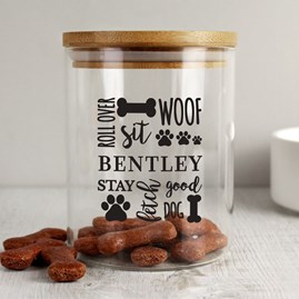 Gifts For Pet Lovers Dog Treat Jar Glass Storage Jar Personalised Biscuits Jar Dog Accessories