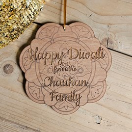 Personalised Hanging 'Happy Diwali' Family Decoration Personalised Diwali Gifts Diwali Celebration Gifts Sentiment Gifts Home Decoration Gifts