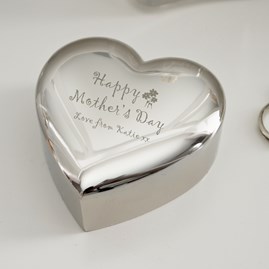 Personalised 'Happy Mother's Day' Heart Trinket Box Mother's Day Gifts Jewellery Trinket Box Personalised Gifts For Mother's Day Gifts For Mum