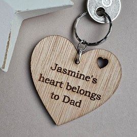 Father's Day Gift Wooden Engraved Keyring Gifts Personalised Birthday Gifts For Dad