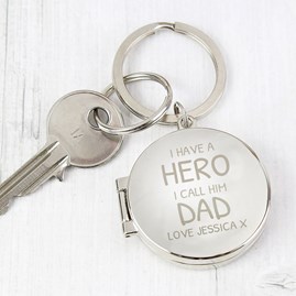 Personalised 'I Have A Hero' Photo Keyring