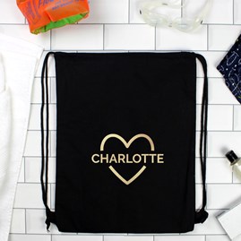 Personalised Kit Bag with Gold Heart