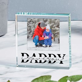 Personalised 'Love you Daddy' Photo Glass Token Father's Day Gifts Glass Token Sentiment Keepsake Gifts Home Accessories Photo Gifts