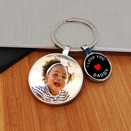 Personalised 'Love You Daddy' Photo Keyring Personalised Phot Keyring Key Ring Gifts For Daddy Father's Day Gifts Keepsake Gifts