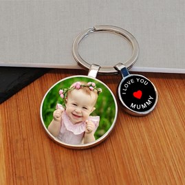 Personalised 'Love You Mummy' Photo Keyring Mother's Day Gifts Birthday Gifts Photo Keyring Key Ring Keepsake Gifts Photo Gifts