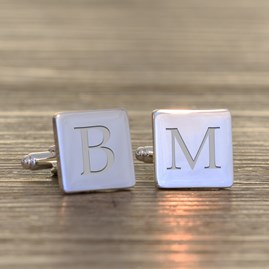 Personalised Modern Initial Silver Cufflinks Gifts For Men Wedding Anniversary Gifts Silver Plated Cufflinks Clothing Accessories