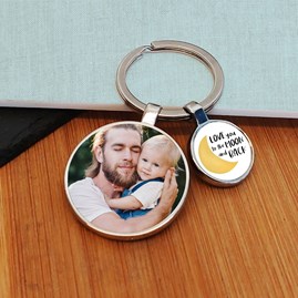 Personalised 'Moon and Back' Photo Keyring