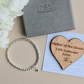 Personalised Mother of the Groom Bracelet and Token Personalised Mother Of The Groom Gifts Silver Plated Jewellery Thank You Gifts Wedding Gifts