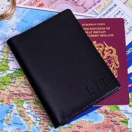 Personalised Passport Holder Travel Accessories Black Passport Holder Personalised Father's Day Gifts Birthday Gifts