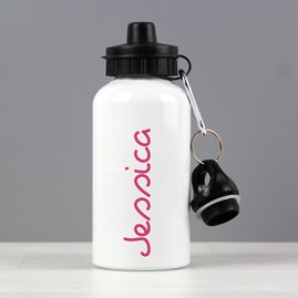 Personalised Pink Name Water Bottle