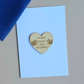 Personalised Father's Day Cards Gifts For Daddy Wooden Handmade Sentiment Token Gifts Birthday Cards