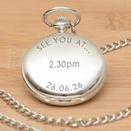 Personalised Polished Silver 'See You At...' Pocket Watch