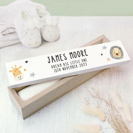 Personalised Safari Animals Wooden Certificate Holder personalised christening gift personalised confirmation gift baptism gift