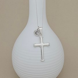 Baptism jewellery Baptism gifts for girls necklace sterling silver cross personalise letter