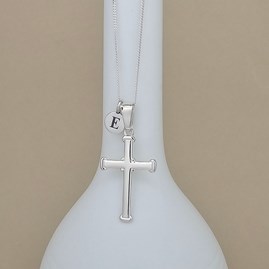 Personalised Silver Large Christening Cross Necklace Christening jewellery christening gift for girls christening necklace sterling silver cross letter