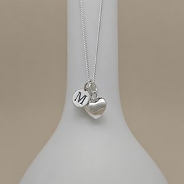 Personalised Silver Pillow Heart Necklace Bridal Jewellery Bridesmaid Jewellery Wedding Jewellery Flower Girl Maid of Honour Jewellery