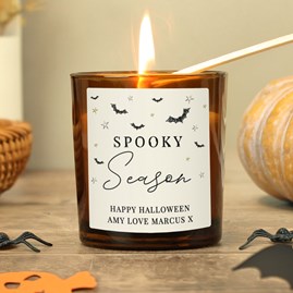 Personalised Spooky Vanilla Scented Glass Candle Personalised Spooky Vanilla Scented Glass Candle
