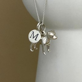 Personalised Staffordshire Bull Terrier Sterling Silver Necklace Personalised Staffordshire Bull Terrier Sterling Silver Necklace