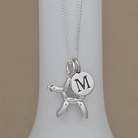 Personalised Sterling Silver Balloon Dog Necklace Personalised Sterling Silver Balloon Dog Necklace