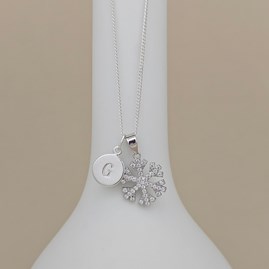 Personalised Christmas Necklace Christmas Jewellery Festive Gifts Christmas Snowflake Pendant