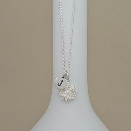 Personalised Sterling Silver Chrysanthemum Flower Necklace Personalised Sterling Silver Chrysanthemum Flower Necklace