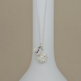 Personalised Sterling Silver Chrysanthemum Flower Necklace