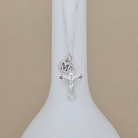 Personalised Sterling Silver Fancy Crucifix Necklace Personalised Sterling Silver Fancy Crucifix Necklace