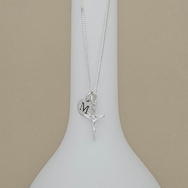 Personalised Sterling Silver Mini Crucifix Necklace Personalised Sterling Silver Mini Crucifix Necklace