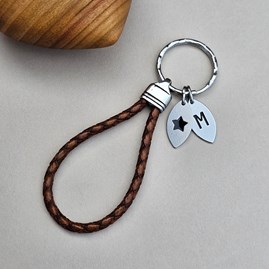 Personalised Tan Leather Keyring Personalised Tan Leather Keyring
