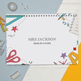 Personalised Teacher A4 Desk Planner Thank You Teacher Gifts Personalised Gifts Personalised Calendars And Planners