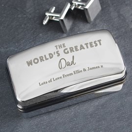 Personalised 'The World's Greatest' Cufflink Box gift for Dad gift for Fathers day gift for Best Man gift for the groom