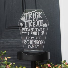 Halloween Gifts Halloween Decorations Fun Novelty Solar Trick Or Treat Light Up Sign