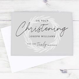 Personalised 'Truly Blessed' Christening Card personalised card for christening