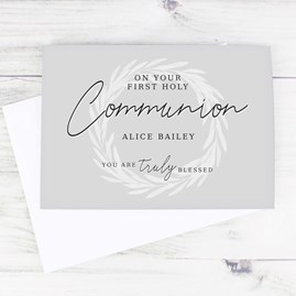 Personalised 'Truly Blessed' First Holy Communion Card personalised card for first holy communion