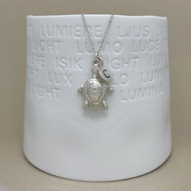 Personalised Turtle Charm Sterling Silver Necklace Personalised Turtle Charm Sterling Silver Necklace