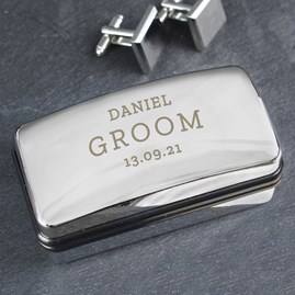 Personalised Wedding Cufflink Box personalised gift for groom personalised gift for best man