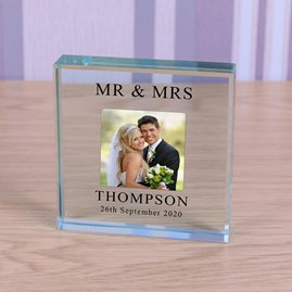 Personalised Wedding Day Photo Glass Token Wedding Day Gifts Glass Token Keepsake Gifts Bride Groom Gifts Wedding Keepsake Gifts