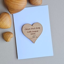 Personalised Wooden Wedding Heart Token and Card Wedding Sentiment Gifts Personalised Wedding Cards Wedding Tokens Handmade Gifts
