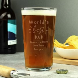 Personalised 'World's Best' Beer Glass Father's Day Gifts Personalised Pint Glass Quirky Novelty Gifts Birthday Gifts