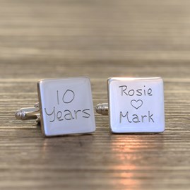 Personalised 'Years'  Anniversary Silver Cufflinks Gifts For Men Anniversary Gifts Silver Plated Cufflinks Clothing Accessories