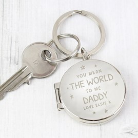 Personalised 'You Mean The World To Me' Photo Keyring