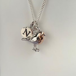 Personalised Sterling Silver Robin Necklace Personalised Sterling Silver Robin Necklace