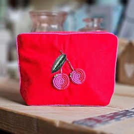 Pink Beaded Cherry Small Purse Pink Beaded Cherry Small Purse