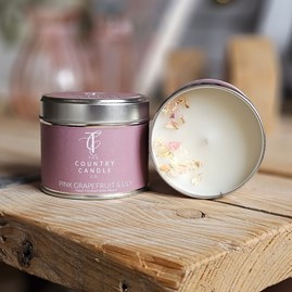 Pink Grapefruit & Lily Tin Candle Home Fragrance Gifts Scented Candles Gifts Gifts For Women Gifts For Men Pink Grapefruit And Lily
