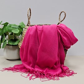 Plain Lightweight Tassel Scarf in Fuchsia Pink Lightweight Plain Tassel Scarves Headscarves Gifts For Mum Mother's Day Gifts Birthday Gifts