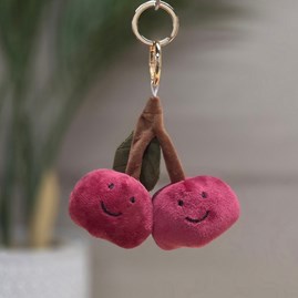 Plush Cherry Keyring Bag Charm Plush Red Cherry Bag Charm Bag Charm Bessie Cute Soft Novelty Fun Bag Charm Keyring Key Ring