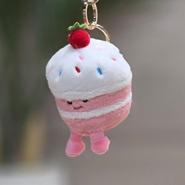 Plush Cupcake Keyring Bag Charm