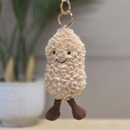 Plush Peanut Keyring Bag Charm Plush Peanut Bag Charm Bessie Cute Soft Novelty Fun Bag Charm Keyring Key Ring